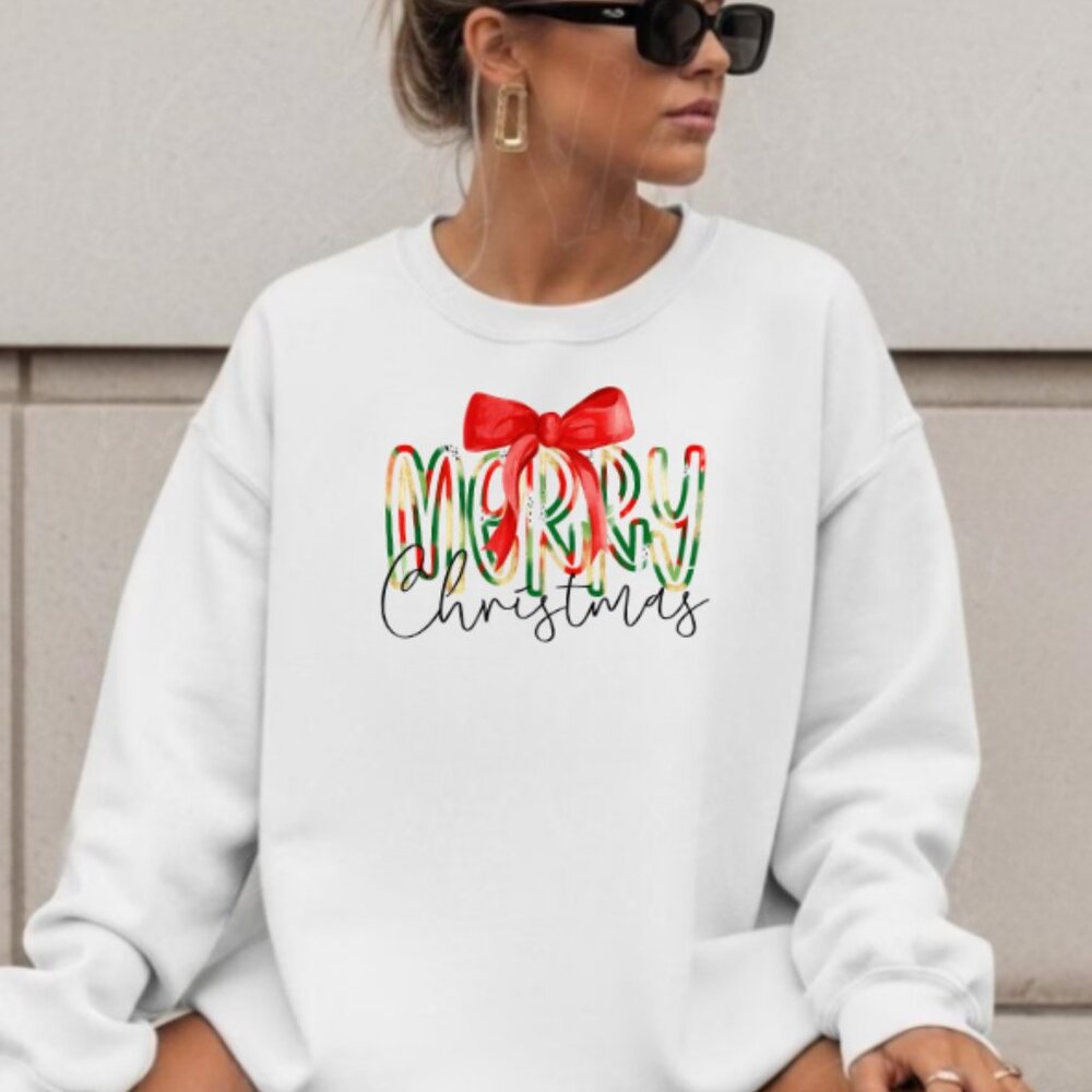 Christmas: Merry Christmas Sweatshirt (Color: Sports Gray/New)